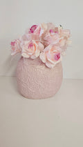 Pink Rose Arrangement in Decorative Pink Vase image 0