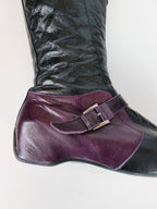 Footloose Purple/Black Leather Knee High Boots - 41 image 2