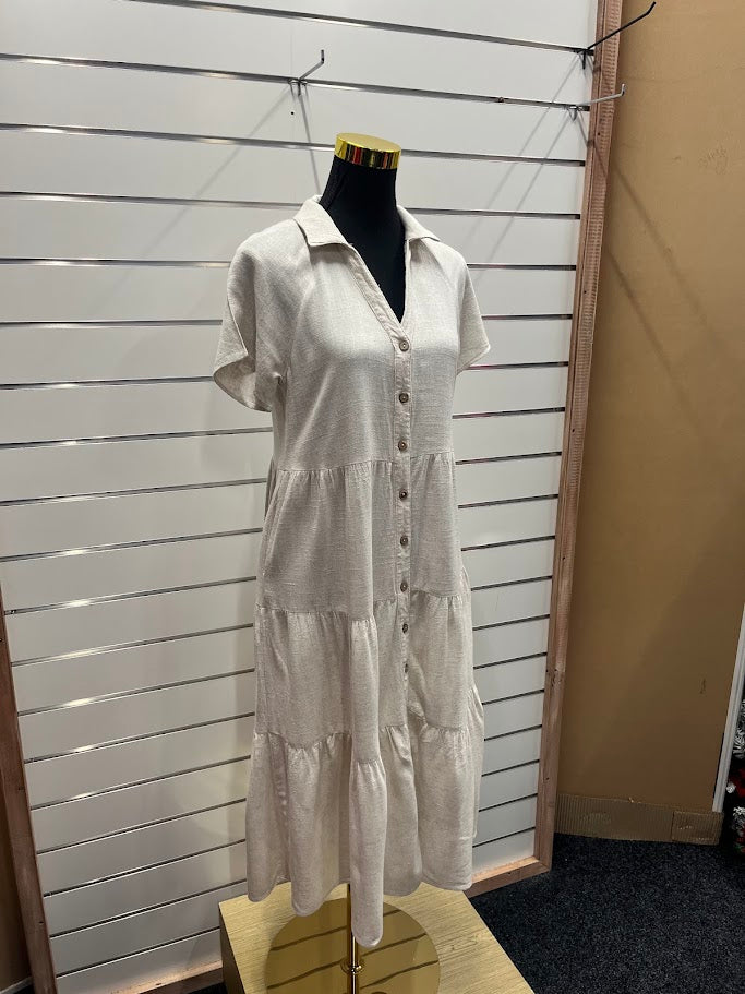Vine Apparel 100% Linen Dress - 6 image 0