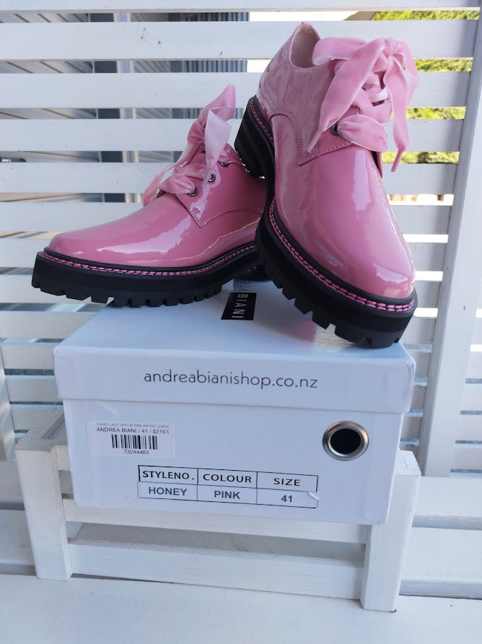 Andrea Biani BRAND NEW Patent Pink Leather Shoes - 41 image 3
