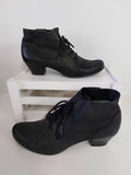 Jo Mercer Black Pleather Ankle Boots - 40 image 0