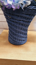 Blue Hydrangea Spring Arrangement in Blue Vase image 3