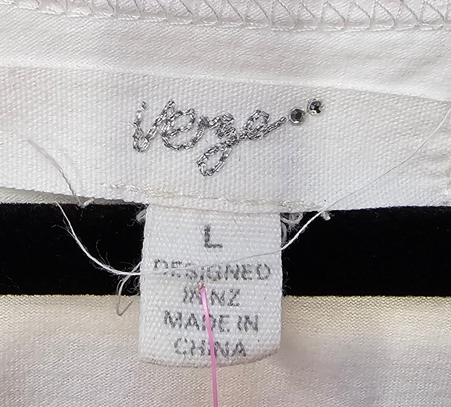 Verge White T-Shirt With Big Buttons - L image 3