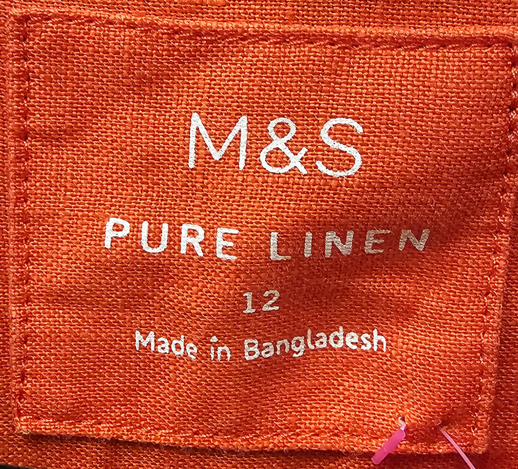 H&S Pure Linen Orange Shirt - 12 image 2
