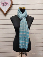 Teal & Grey Stripe Scarf image 0