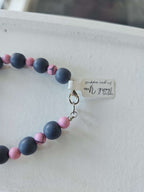 Grey And Pink Beaded Bracelet image 2