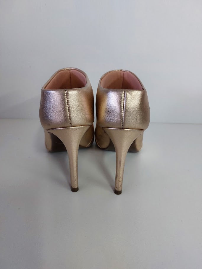 Hey Monday Gold Leather Short Boots - 7 image 2