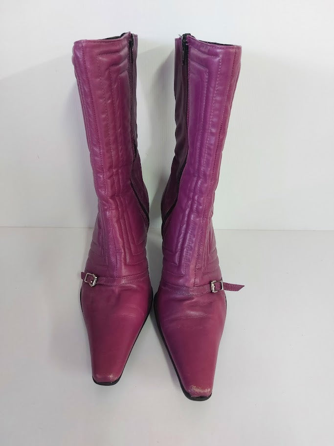 Dumond Purple Pleather Boots - 39 image 4