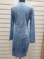 Long Sleeve Denim Look Dress - L image 1