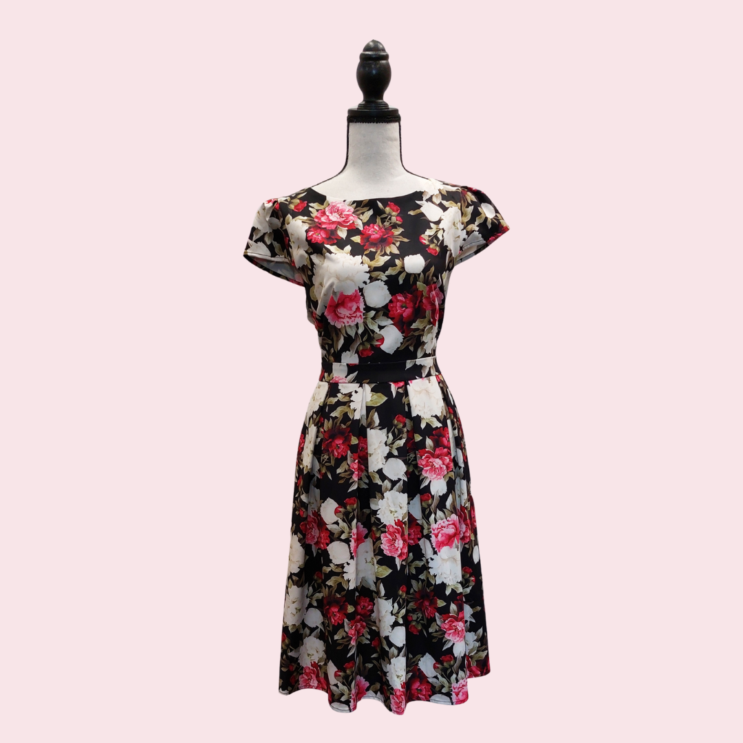 Pagani Floral Capped Shoulder Dress - 14 image 0