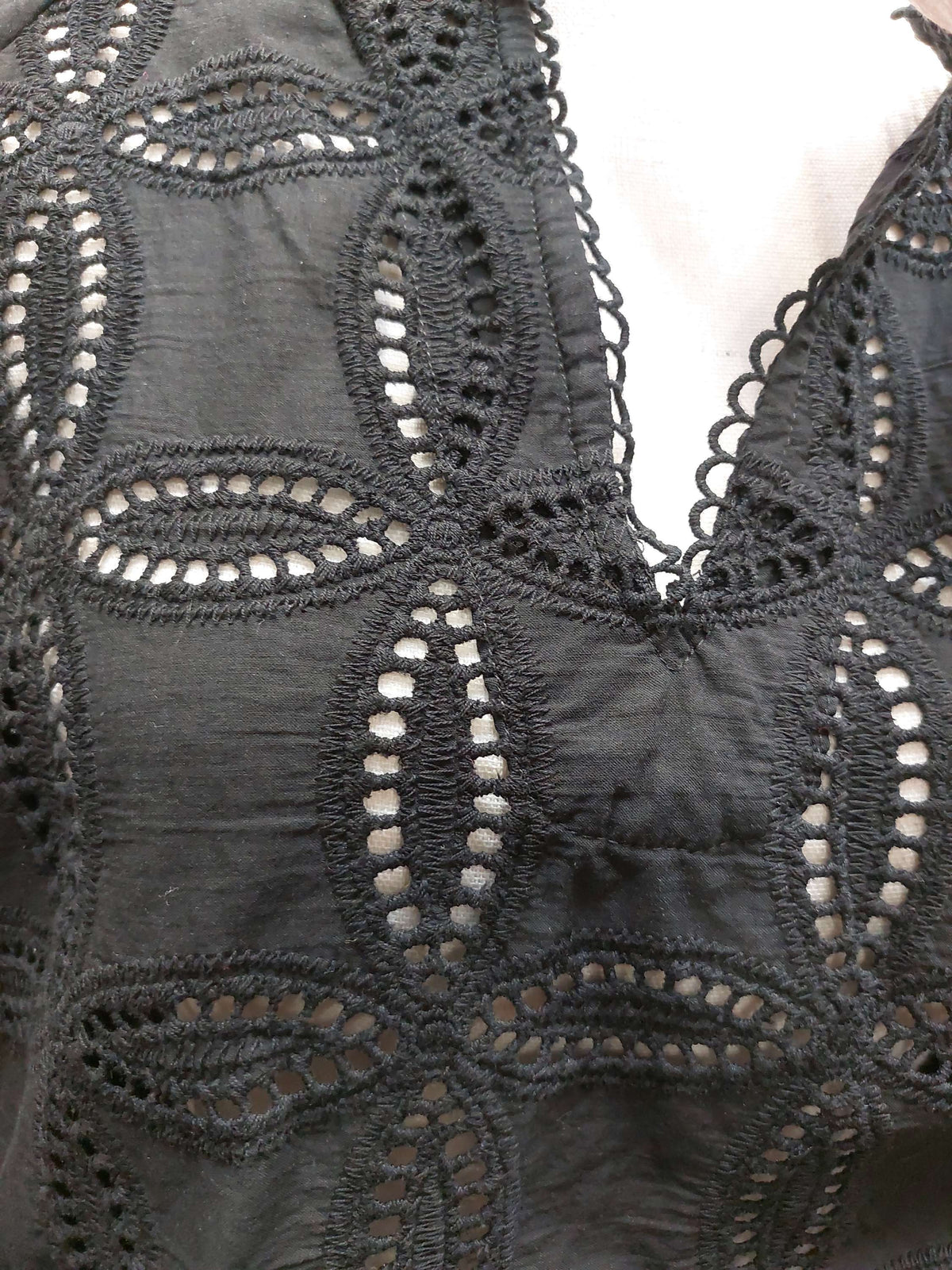 Whistle Embroidered Black Blouse - 12 image 2