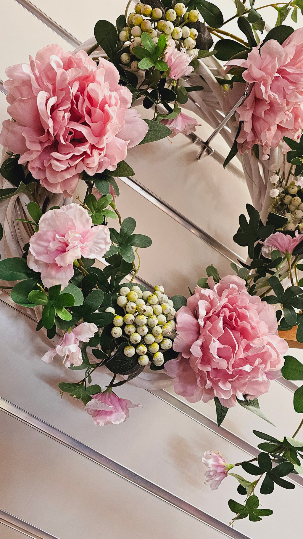 Pink Floral Cane Wreath image 1