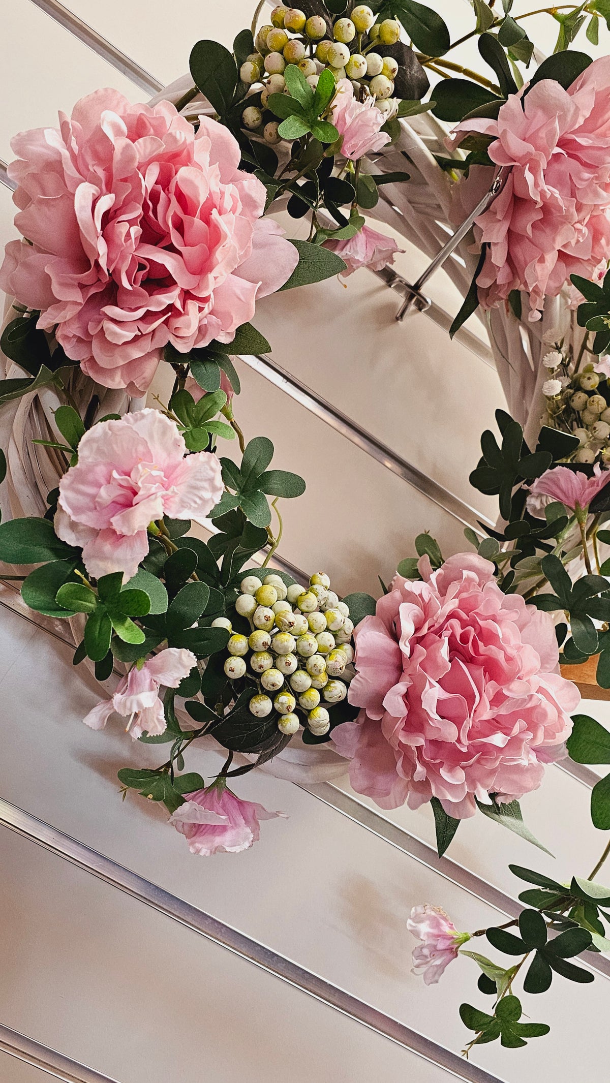 Pink Floral Cane Wreath image 1