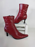 Red Leather Ankle Boots - 41 image 0
