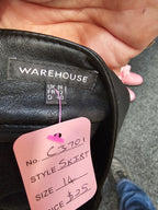 Warehouse Black Pleather Skirt - 14 image 2