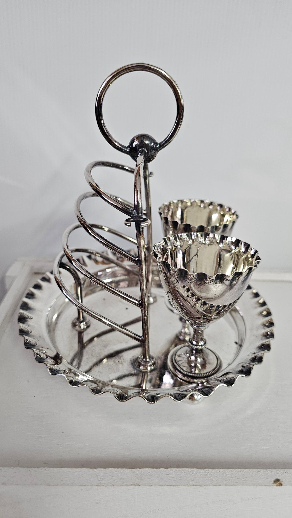 Sterling Silver Egg And Toast Holder image 0