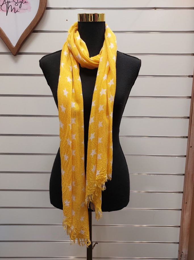 Virtu Yellow Star Pattern Scarf image 2