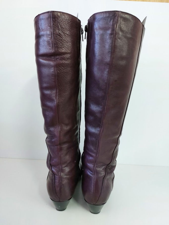 Footloose Purple Leather Knee High Boots - 41 image 2
