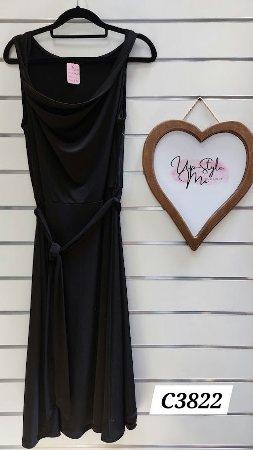 Black 3/4 Cowl Neck Dress