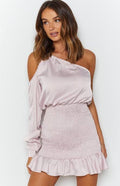 Beginning Boutique Dusty Pink Off Shoulder Dress - L