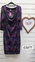Queenspark Purple 3/4 Sleeve Dress - 12