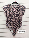 Animal Print Bodysuit - L