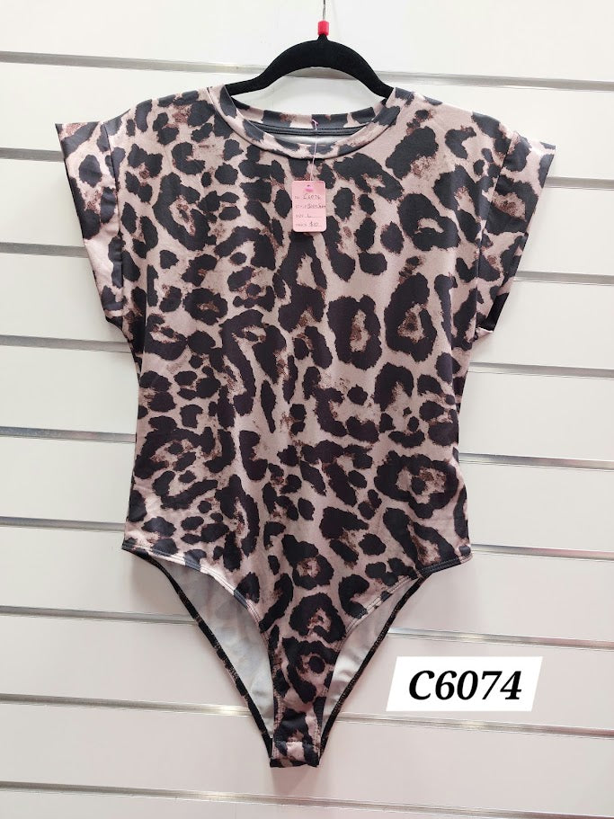 Animal Print Bodysuit - L