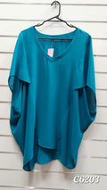 Turquoise Chiffon Blouse - M