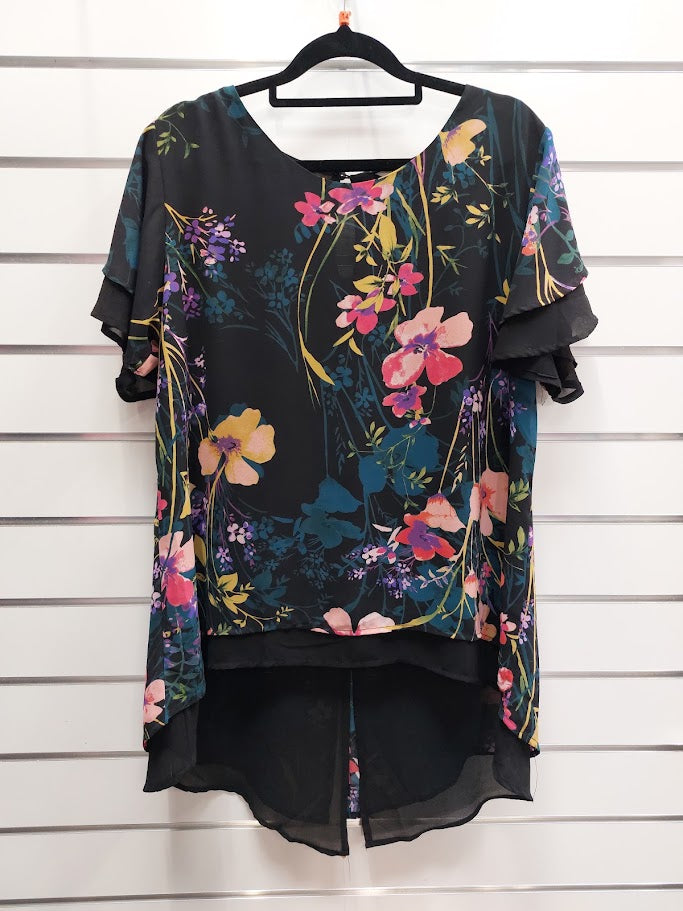 Caroline Collection Floral Blouse - 14