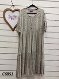 Zen Garden Green Floral Dress - S