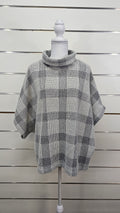 K&K White Grey Turtle Neck Jersey OSFA