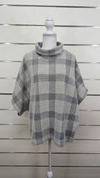 K&K White Grey Turtle Neck Jersey OSFA