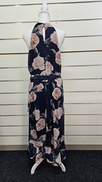 Pagani Navy Floral Sleeveless Chiffon-Lined Dress - 18