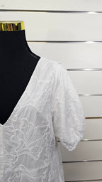 Anko White Embroidered Puff-Sleeve Mini Dress - 18