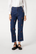 Princess Highway Jeans with Embroidered Tulips - 12