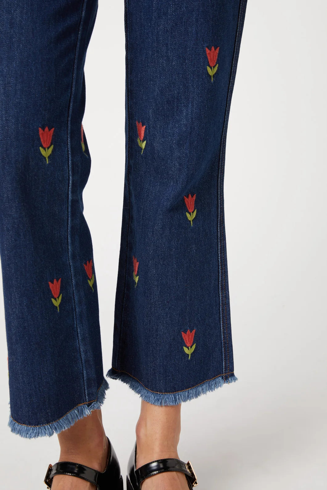 Princess Highway Jeans with Embroidered Tulips - 12