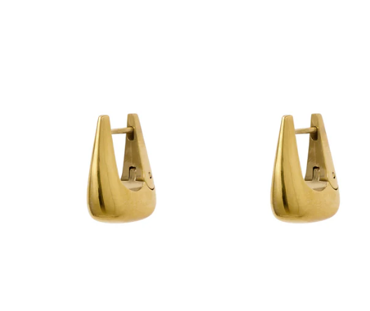 Teardrop Hoop Earrings - Gold