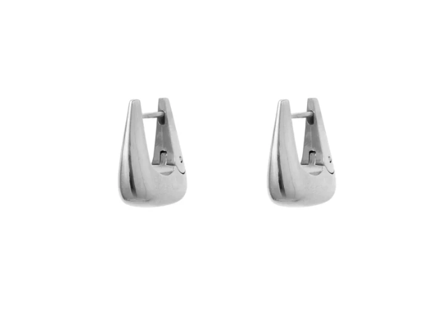 Teardrop Hoop Earrings - Silver