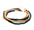 Beaded Bracelet Set - Black & Gold