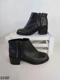 Topshop Black Pleather Ankle Boots - 37 image 0