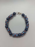 Blue/Grey Beaded Bracelet - 18cm image 0