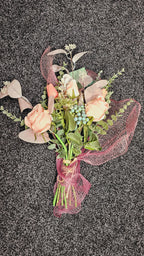 Peach Rose & Tulip Silk Floral Arrangement image 0