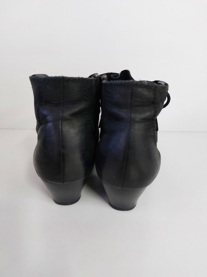 Jo Mercer Black Pleather Ankle Boots - 40 image 2