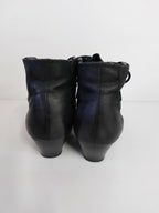 Jo Mercer Black Pleather Ankle Boots - 40 image 2