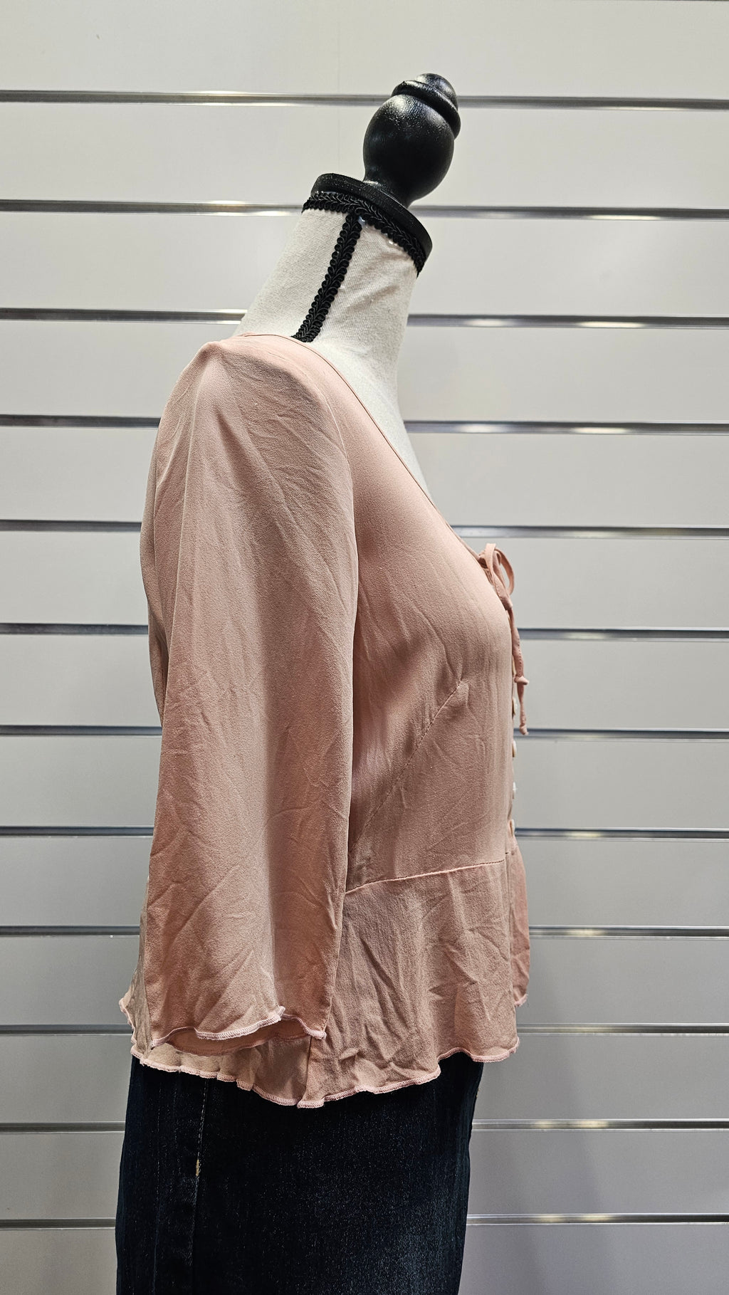 Barbara Lee 100% Silk Peach Blouse - 10 image 4