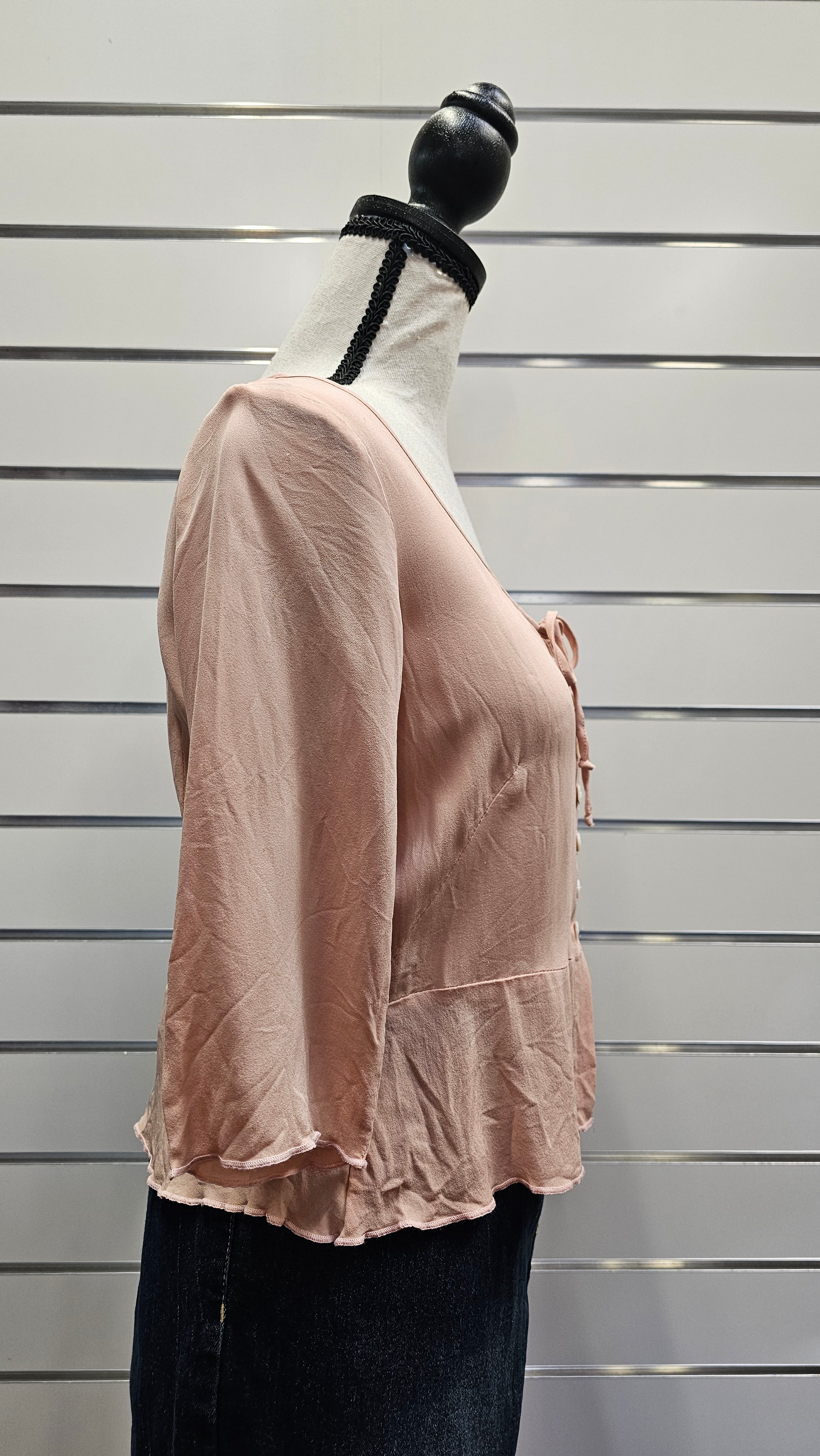 Barbara Lee 100% Silk Peach Blouse - 10 image 4