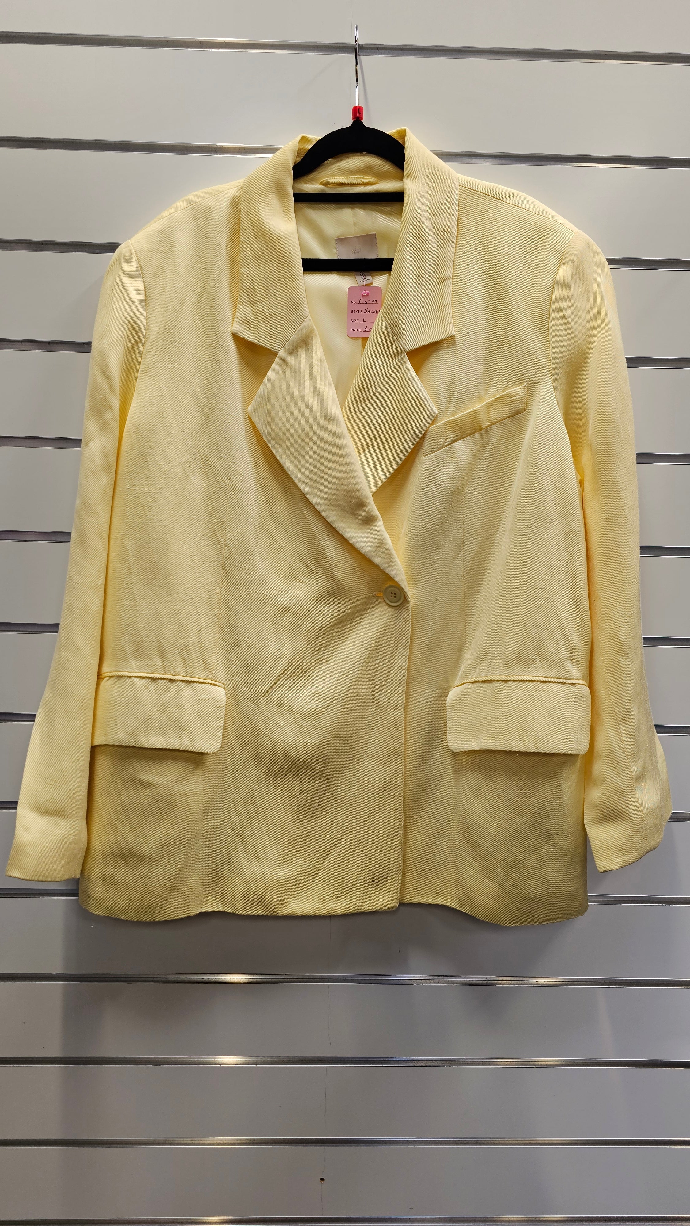 H&M Yellow Jacket Viscose And Linen Blend - L image 0