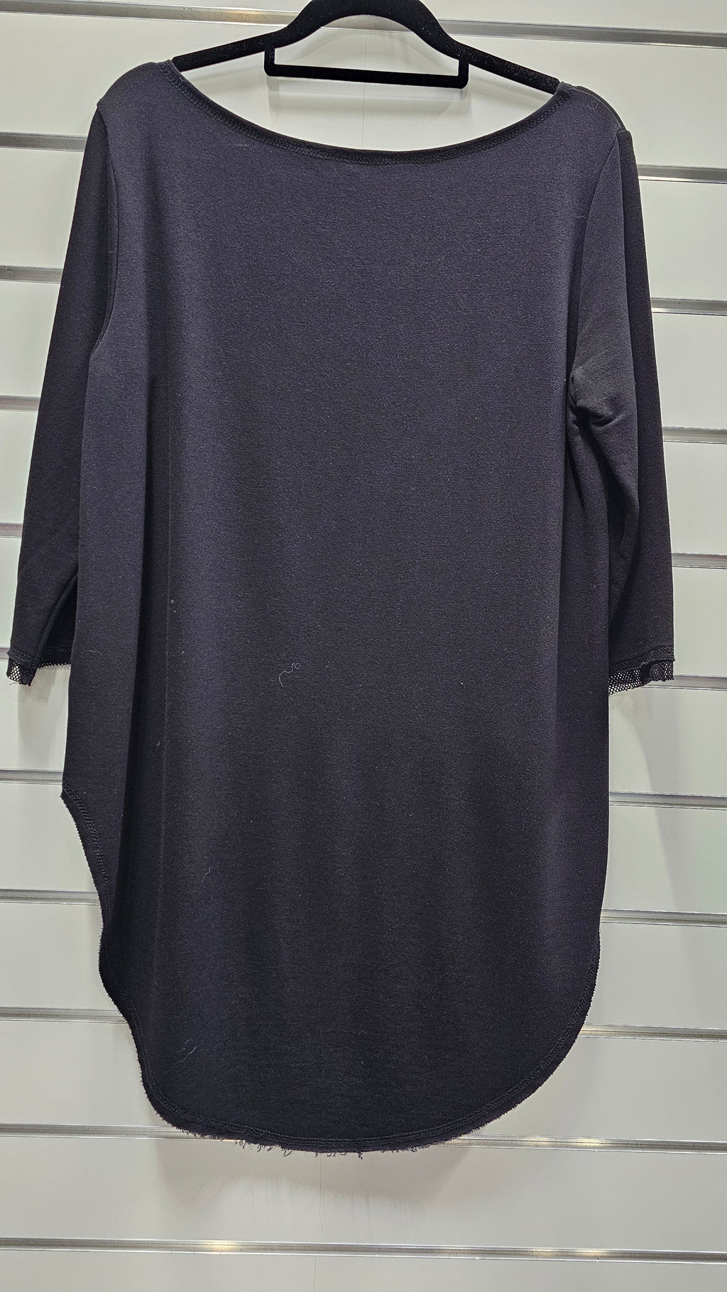 Lounge 3/4 Sleeve Black Top Cotton And Viscose Blend - 12 image 1