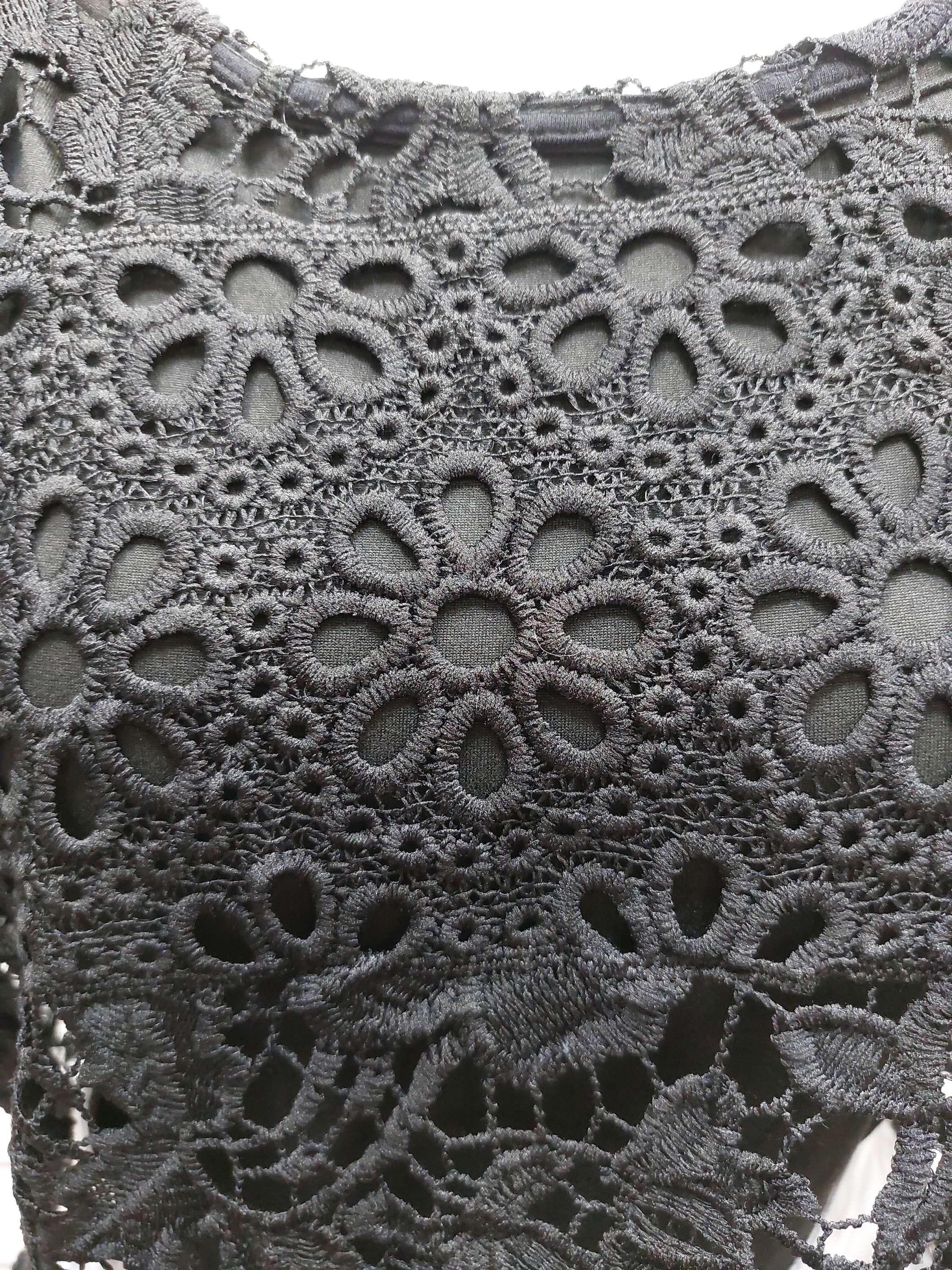 Black Lace Embroidered Blouse - 12/14 image 1