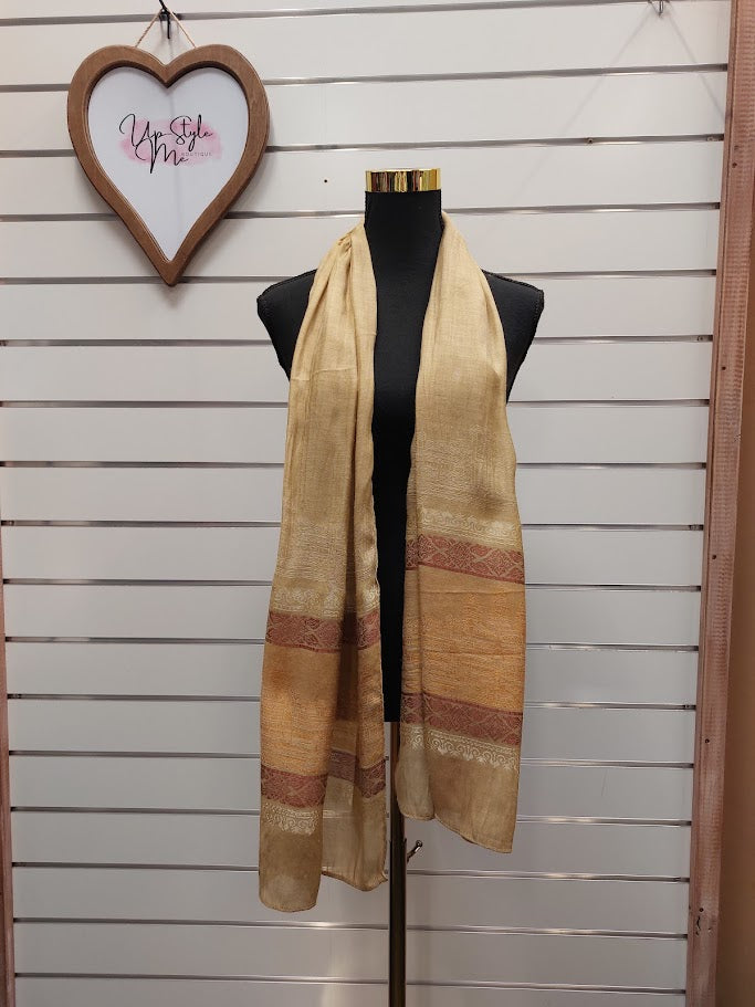 Gold Patterned Scarf image 2